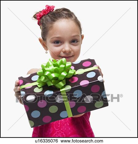 Girl with gift View Large Photo Image Stock Photograph - Girl with gift. Fotosearch