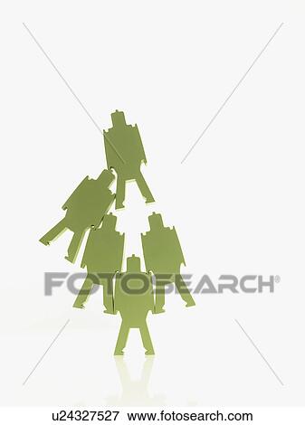 Stock Photo - Green paper people. Fotosearch