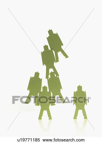Stock Photography - Green paper people. Fotosearch