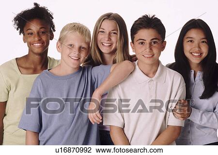 Stock Image - Group of kids. Fotosearch