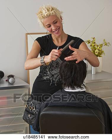 Hair stylist View Large Photo Image Stock Image - Hair stylist. Fotosearch