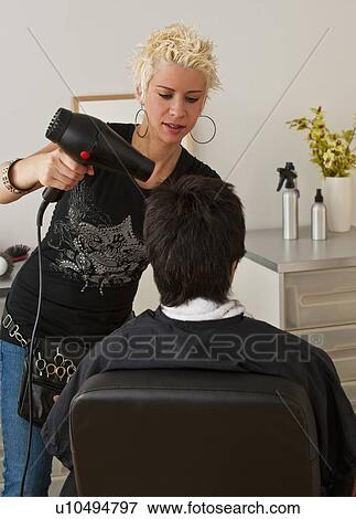 Hair stylist View Large Photo Image Stock Photo - Hair stylist. Fotosearch