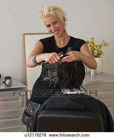 Stock Photo - Hair stylist. Fotosearch