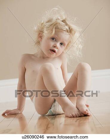Stock Photograph - Kid in diaper. Fotosearch