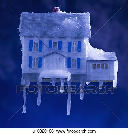 Model house covered in ice View Large Photo Image Stock Photograph - Model house covered in ice. Fotosearch