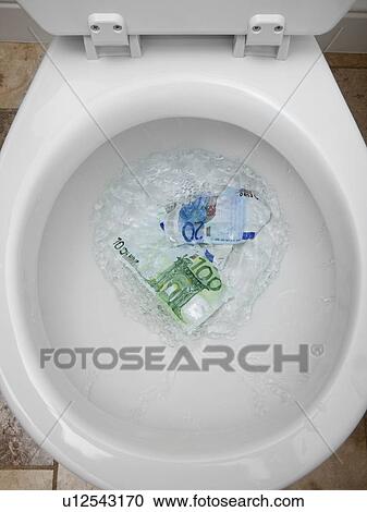 Money down the toilet View Large Photo Image Stock Image - Money down the toilet. Fotosearch