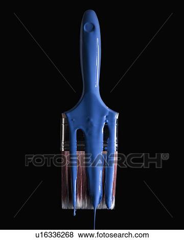 Paint brush and blue paint View Large Photo Image Stock Photo - Paint brush and blue paint. Fotosearch