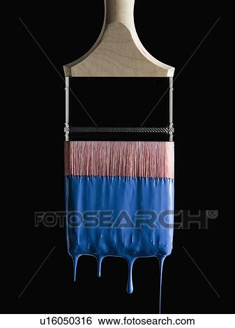 Paint brush and blue paint View Large Photo Image Stock Photograph - Paint brush and blue paint. Fotosearch