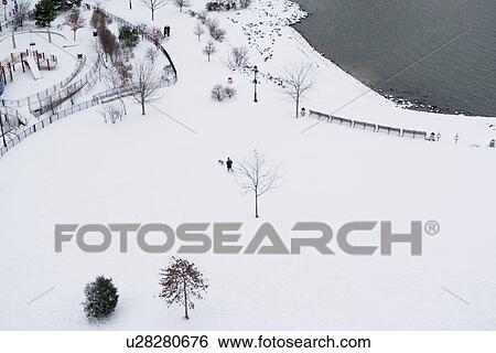 Stock Photograph - Park in winter. Fotosearch