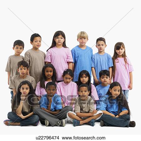 Picture - Portrait of a group of children. Fotosearch