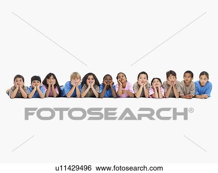 Row of children View Large Photo Image Stock Photograph - Row of children. Fotosearch