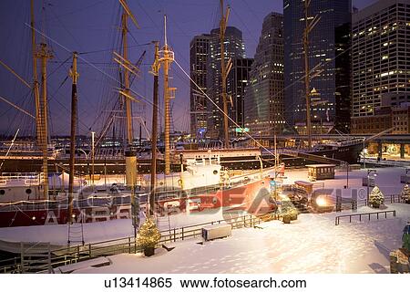 Seaport in winter View Large Photo Image Stock Photography - Seaport in winter. Fotosearch