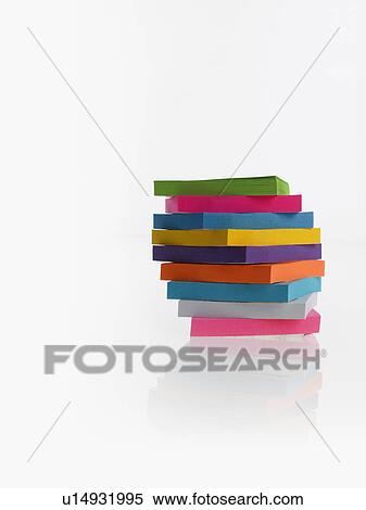 Stock Photography - Stack of colorful post-it notes. Fotosearch