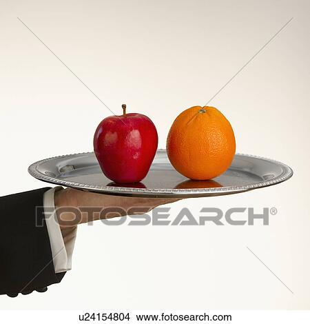 Picture - Tray of fruit. Fotosearch