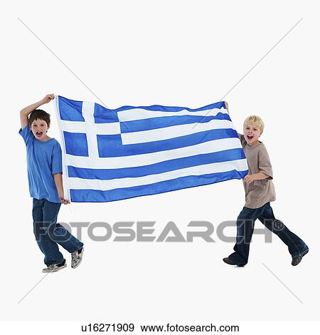 Two boys carrying flag View Large Photo Image Stock Photo - Two boys carrying flag. Fotosearch