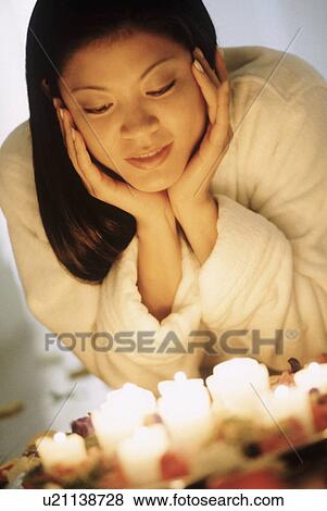 Woman at the spa View Large Photo Image Stock Photo - Woman at the spa. Fotosearch