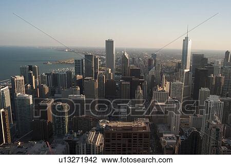 Aerial view of Chicago Cityscape View Large Photo Image Stock Image - Aerial view of Chicago Cityscape. Fotosearch