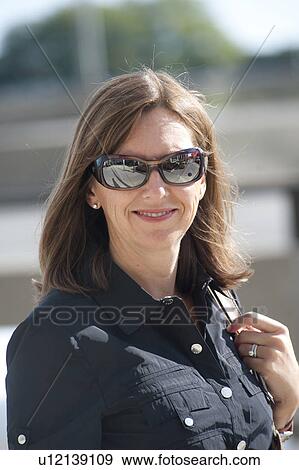 Brunette Woman in Chicago View Large Photo Image Stock Photo - Brunette Woman in Chicago. Fotosearch
