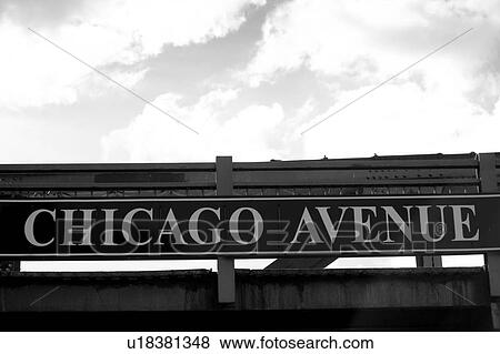 Stock Photo - Chicago Avenue sign. Fotosearch