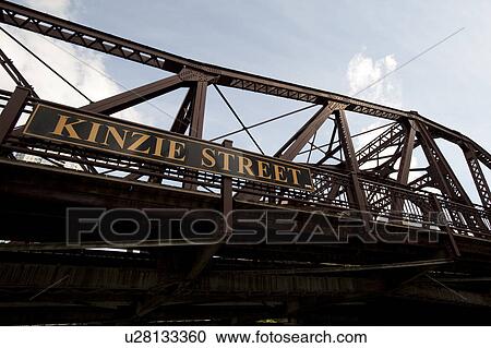 Chicago, Kinzie Street Bridge View Large Photo Image Stock Image - Chicago, Kinzie Street Bridge. Fotosearch
