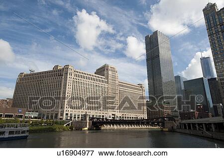 Chicago, Merchandise Mart View Large Photo Image Stock Photo - Chicago, Merchandise Mart. Fotosearch