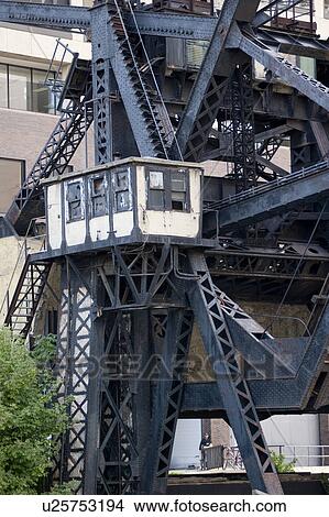 Chicago, Railroad Drawbridge View Large Photo Image Picture - Chicago, Railroad Drawbridge. Fotosearch