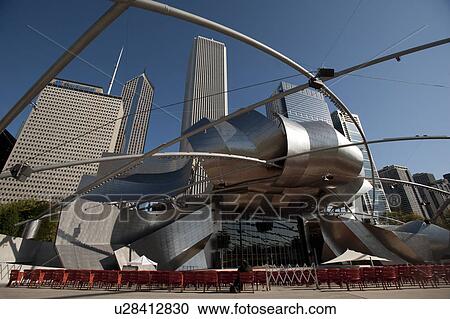 Stock Image - Chicago, The Pritzker Pavilion. Fotosearch