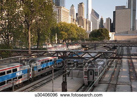 Stock Photograph - Chicago, Train Yard. Fotosearch
