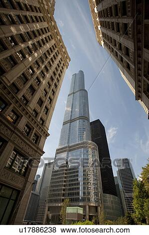 Chicago, Trump Tower View Large Photo Image Stock Photo - Chicago, Trump Tower. Fotosearch