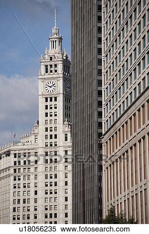Chicago, Wrigley Building View Large Photo Image Stock Photography - Chicago, Wrigley Building. Fotosearch