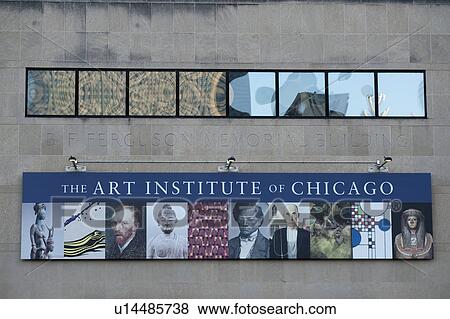 Stock Photo - Display wall at The Art Institute of Chicago . Fotosearch