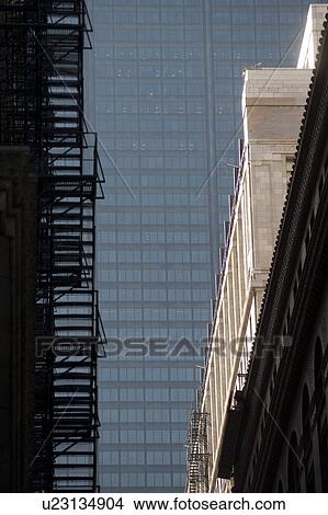 Picture - Fire Escape on the exterior of a building in Chicago. Fotosearch