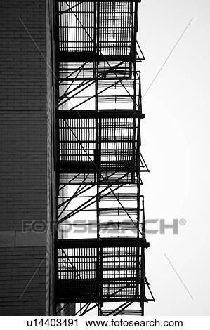 Fire escape outside building in Chicago View Large Photo Image Stock Image - Fire escape outside building in Chicago. Fotosearch
