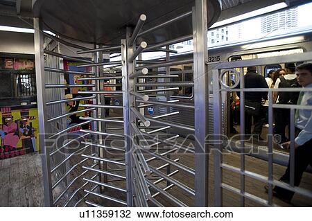 Stock Image - Gate at Chicago, L Train. Fotosearch