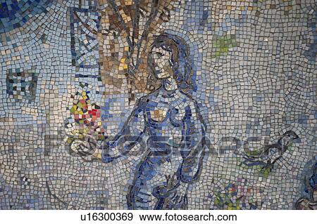 Painted mosaic tiles on a wall in Chicago View Large Photo Image Stock Photo - Painted mosaic tiles on a wall in Chicago. Fotosearch