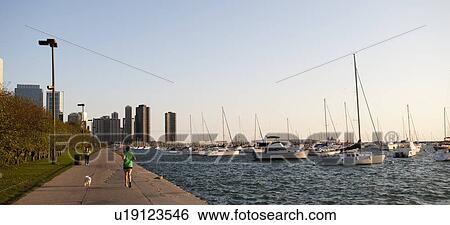 Shoreline of Chicago and Lake Michigan View Large Photo Image Stock Photograph - Shoreline of Chicago and Lake Michigan. Fotosearch