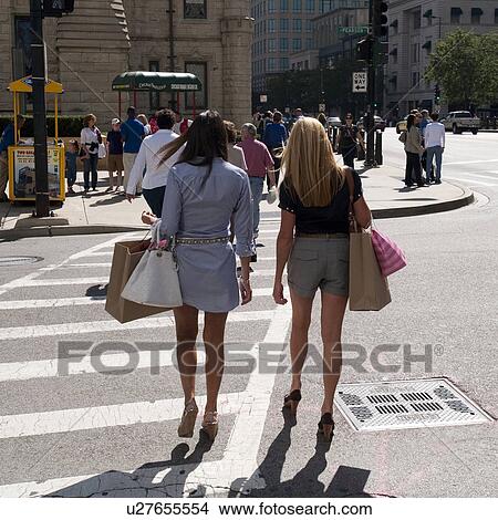 Picture - Woman on Chicago Street . Fotosearch