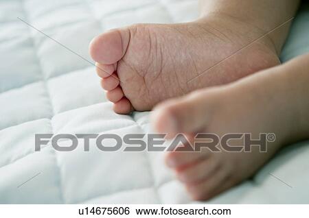 Stock Photograph - Closeup of baby's feet. Fotosearch
