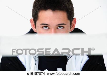 a boy with his mouth blocked by a white board View Large Photo Image Picture - a boy with his mouth blocked by a white board. Fotosearch