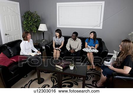 a group of people having a bible study View Large Photo Image Stock Photograph - a group of people having a bible study. Fotosearch