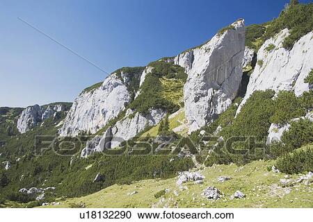 Stock Image - maurach, austria; mountain cliffs in the austrian alps. Fotosearch