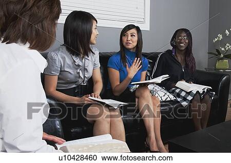 woman talking in a bible study View Large Photo Image Stock Image - woman talking in a bible study. Fotosearch