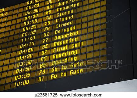 Stock Photography - Airport Departure Board. Fotosearch