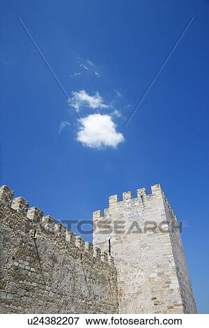 Stock Photo - Ancient Castle Battlement and Tower. Fotosearch