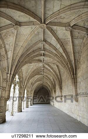 Arched Exterior Hallway of Monastery of Jeronimos View Large Photo Image Stock Image - Arched Exterior Hallway of Monastery of Jeronimos. Fotosearch