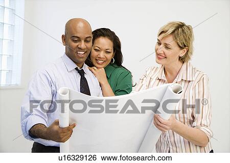 Stock Photograph - Architect and clients.. Fotosearch