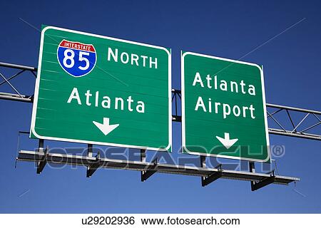 Stock Photograph - Atlanta Freeway Signs. Fotosearch