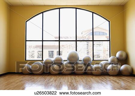 Balance Balls on Floor in Gym View Large Photo Image Stock Image - Balance Balls on Floor in Gym. Fotosearch