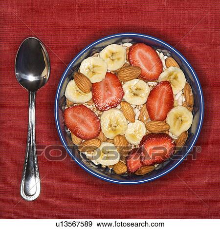 Breakfast Bowl and Spoon View Large Photo Image Stock Photo - Breakfast Bowl and Spoon. Fotosearch