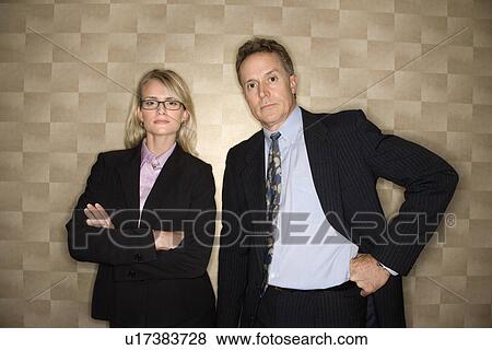 Businessman and Businesswoman Portrait View Large Photo Image Stock Photo - Businessman and Businesswoman Portrait. Fotosearch